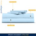 thumbnail image 2 of 600 TC Egyptian Cotton RV King Bed Sheet Set Include's - 15" inch Deep Fitted Sheet | 1 Flat Sheet | 2 Pillowcases | Light Blue Solid, 2 of 7
