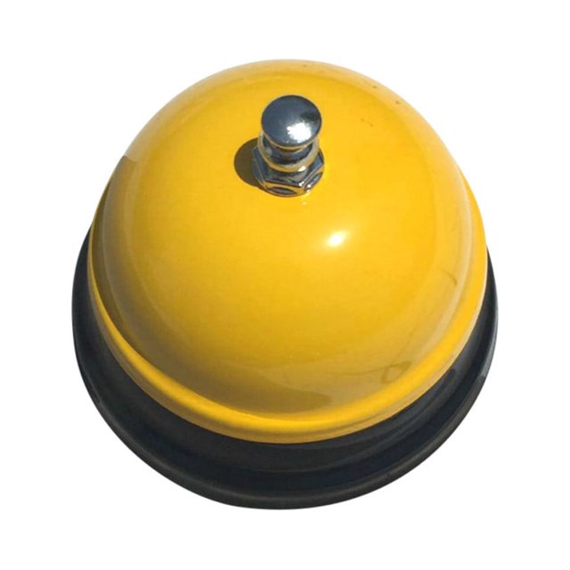 Dusknt Clearance Sale! Restaurant Food Delivery Bell Creative Bar Counter Meal Bell Summon Bell Yellow, a Bell