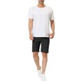 thumbnail image 2 of INSPIRE CHIC Men's Shorts Slim Fit Plaid Button Lightweight Twill Shorts 30 Black, 2 of 7