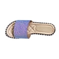thumbnail image 2 of Cameland Women's Summer New Plus Size Frosted Sequin Line Over Beach Flats Light Sandals, 2 of 8