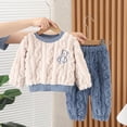thumbnail image 1 of RXIRUCGD Children's Flannel Sleepwear Set Long Pants Thickened Home Clothes Set( White, Size:2 Years ), 1 of 3