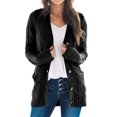thumbnail image 1 of Pull Hiver Cardigan Manches Longues Boutonnage Ouvert sur le devant avec Poche, 1 of 7