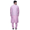 thumbnail image 3 of Atasi Mandarin Collar Traditional Solid Kurta Pajama With Printed Jacket Set, 3 of 3