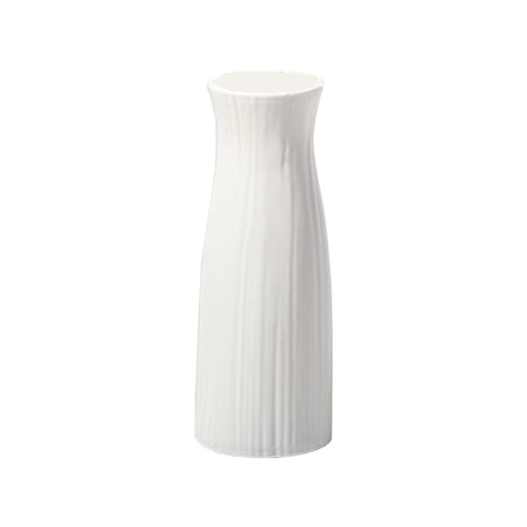 Vases For Decor 9.3 in Plastic Flower Vase Modern White Home Decor Living Room Shelf Centerpiece For Fresh Or Dried Flowers