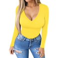 thumbnail image 2 of ORUYROP Combinaison à Manches Courtes et Manches Courtes pour Femme Deep V Neck, 2 of 5