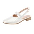 thumbnail image 1 of XZNGL Chaussures Plates à Bout Pointu pour Femmes Chaussures Décontractées Tissées Sandales Confortables Unies, 1 of 9