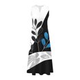thumbnail image 4 of Ovzne Robes pour Femmes 2025 Robe pour Femme Mode Femme Confortable Été Imprimé Sans Manches Robe à Col en V Robe Grande Taille Robe Imprimée Liquidation, 4 of 4