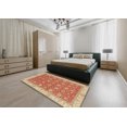 thumbnail image 4 of Ahgly Company Tapis d'Intérieur Carrés Abstraits Rouges Orientaux, 4 Pieds Carré, 4 of 6