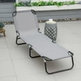 thumbnail image 2 of Outsunny Chaise Longue Pliante, Chaise de Bronzage avec Dossier Réglable, Gris, 2 of 10