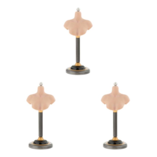 Baohd Sleek and Practical Male Female Bust Stand PVC Model for Wigs Female D 3Set