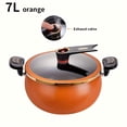 thumbnail image 1 of Bamboohart 10-Inch Cast Iron Multi-Functional Double-Handle Pot with Thick Handles - Versatile for Stewing  Baking  Camping & More - Available in Black/Blue/Orange - Durable & Easy to Cle, 1 of 6