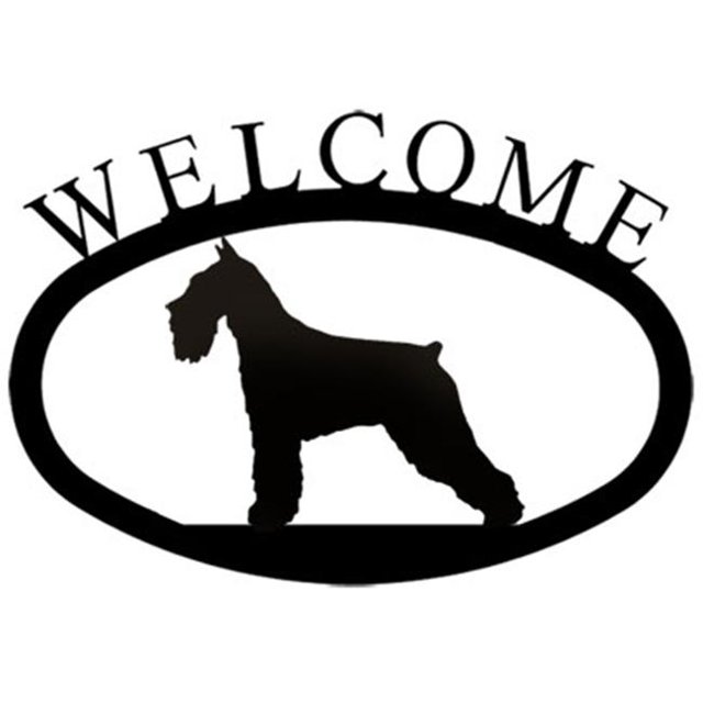 Village Wrought Iron WEL-242-S Welcome Sign-Plaque - Schnauzer - Dog