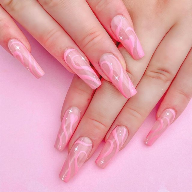 Bilqis Deals 24 Of Flame Color Matching Wear Manicure Fake Nails