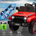 thumbnail image 3 of 12V Ride On Truck Car,Battery PoweRed Electric Vehicle Toy with Parent Remote Control,Spring Suspension,3 Speeds,LED Light,Music & Horn,Electric Cars Gift for Boy Girl,Red, 3 of 5