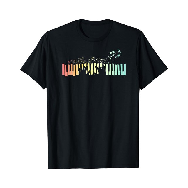 Idée Cadeau Pianiste Claviers Notes de Musique T-Shirt Piano - comme sur l'Image - TG