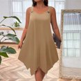 thumbnail image 1 of XiYing Chemises Habillées pour Hommes, Robe d'Été Décontractée Unie pour Femmes à Grand Col Rond Sans Manches avec Bretelles et Taille Haute, Grande Taille P-TTG,, 1 of 6