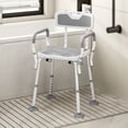 thumbnail image 2 of HOMCOM Adjustable Shower Chair with Arms Back Padded Seat for Seniors, 2 of 10