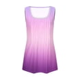 thumbnail image 5 of VKOYWKM Débardeurs Grande Taille pour Femmes Col Rond Plissé Sans Manches Tunique Imprimé Dégradé Tendance Débardeurs d'Été Décontractés, 5 of 5