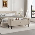 thumbnail image 4 of Kojooin 46.5 in Storage Bench Ottoman, Upholstered End of Bed Bench with Button Tufting and Hidden Storage, 4 of 9