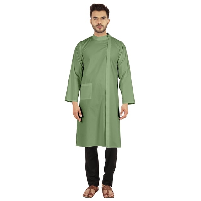 Atasi Indian Designer Kurta For Mens Party Wear Traditional Dress Solid Ethnic Long Shirt