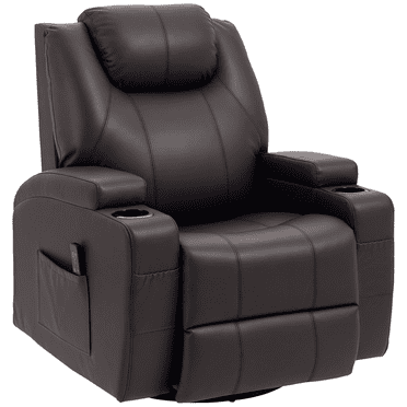 HOMCOM PU Leather Massage Recliner Chair with 360 Degree Swivel Seat