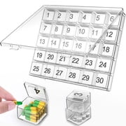 ZZkhGO 30-Day Pill Organizer, Monthly Medication Box, Moisture-Proof Portable Dispenser with Removable Compartments