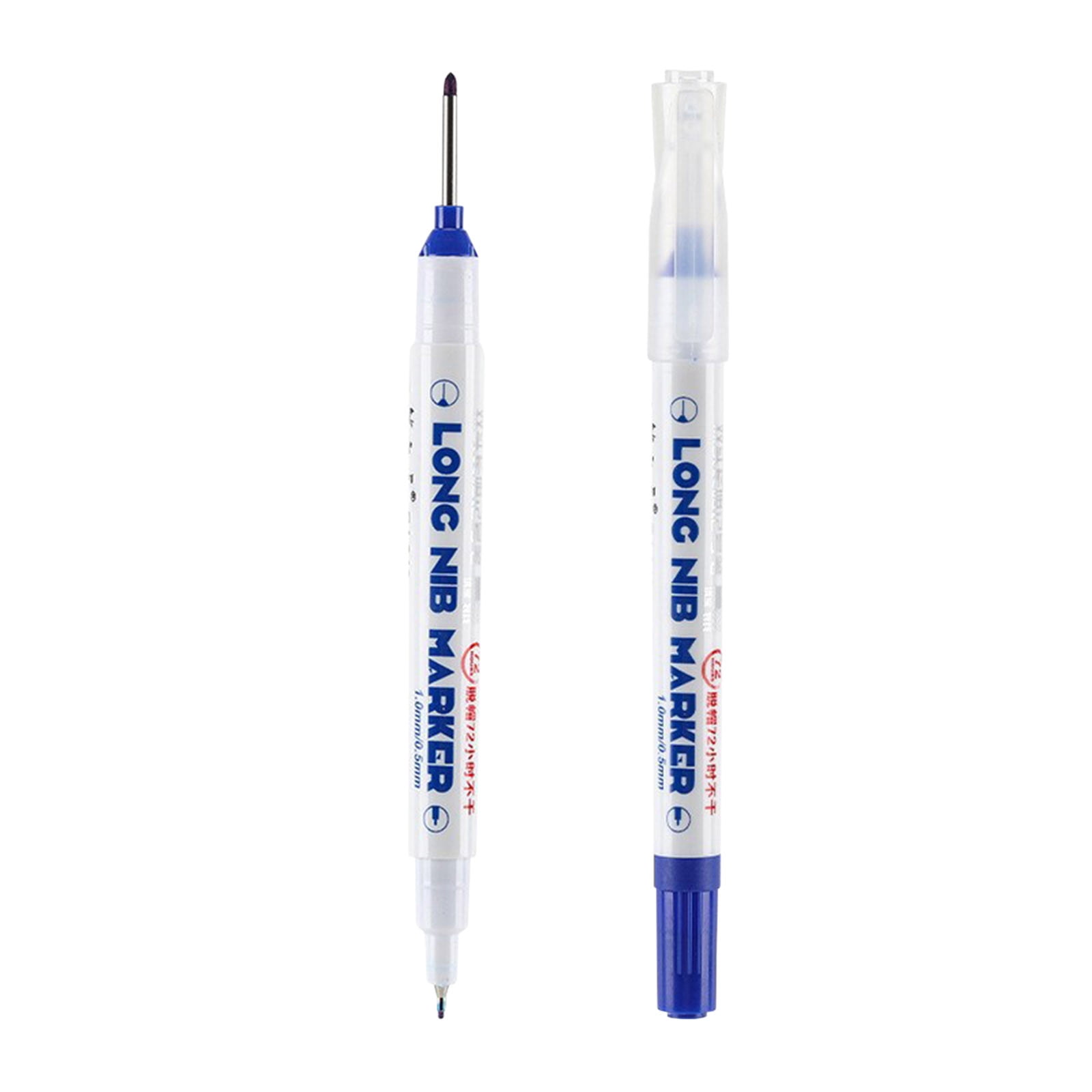 1ml Long Head Deep Hole Marker Pens Long Nib Marker Set Pr Ofessional Construction Markers Scriber Marking Tools Double Head Per Manent Markers Marker Pens for Metal Carpenters
