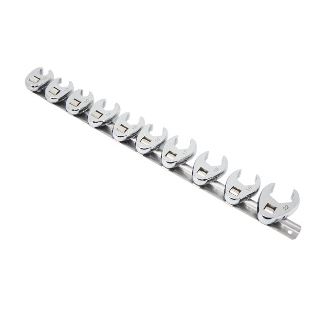 Crow Foot Wrench Head Set,10pcs Crows Foot Wrench Crows Foot Wrench Set Chrome Plated Wrenches Professionally Tested