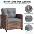 thumbnail image 2 of 3-Piece Patio Furniture Set – PE Rattan Outdoor Conversation Set with Tempered Glass Tabletop, Wicker Chairs & Table, Brown & Grey for Patio, Balcony, Garden, 2 of 6