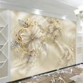 thumbnail image 1 of Papier Peint 3D Luxe Fleur Européenne Dorée SKU# WAL0135, 1 of 1