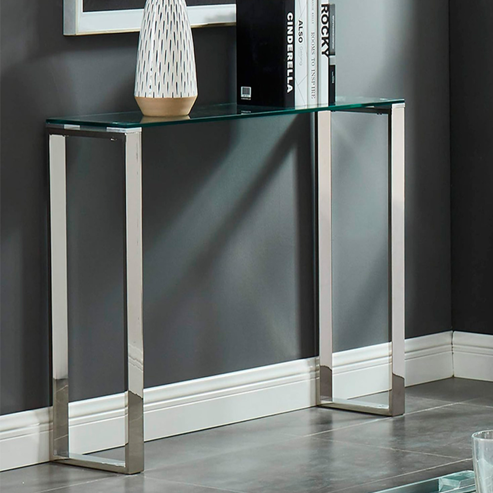 Heavenly Collections Console Moyenne en Verre pour Entrée et Salon, Largeur 36 Pouces, Style Moderne