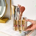 thumbnail image 4 of MesaSe Spacious Makeup Brush Holder Transparent 4 Slots for Vanity (Gold), 4 of 6