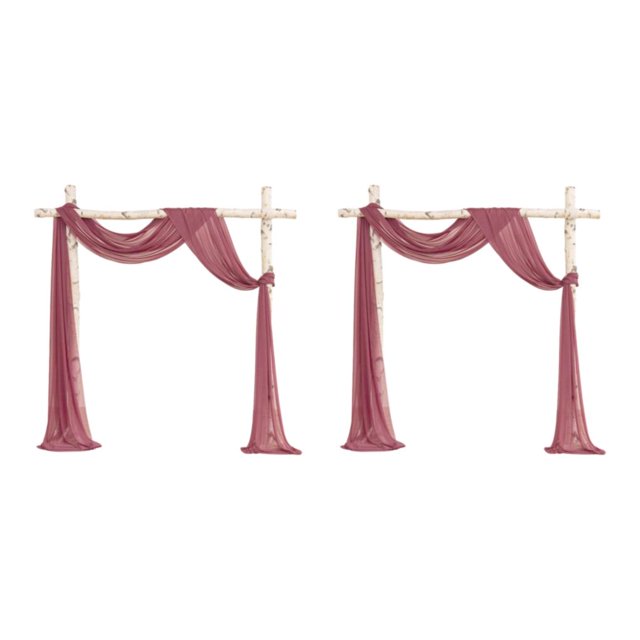 Baohd Wedding Arch Draping Fabric Wedding Decor With Easy Care Wedding Arch Drapes Polyester Wedding Valance Durable And Soft hawksbill turtle red 2Set