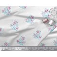 thumbnail image 3 of Soimoi Modal Satin Fabric Leaves & Floral Block Printed Fabric 1 Yard 42 Inch Wide, 3 of 3