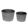 thumbnail image 1 of 2 Pc Cement Round Planter (Diamond Gray), 1 of 1