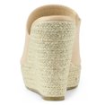 thumbnail image 2 of BLISSFUL STEP Chaussures pour Femmes Talon Compensé Bout Ouvert Espadrilles Mules à Plateforme Beige 10, 2 of 7