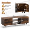 thumbnail image 3 of Costway Meuble Télé pour Téléviseurs de 60 Pouces Console Multimédia Moderne Mi-Siècle avec Tablette Ajustable Brun, 3 of 10