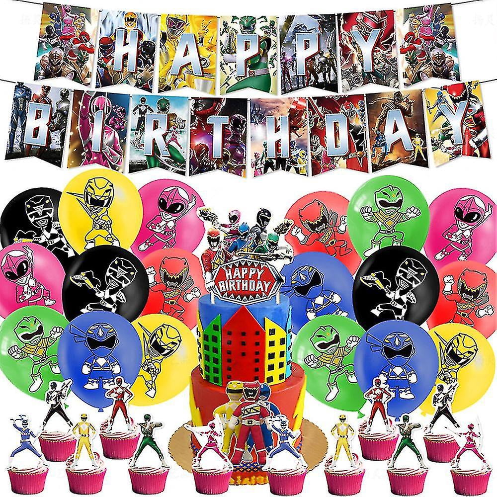 Power Rangers Ensemble de Décoration de Fête d'Anniversaire à Thème - ZJKDGJKJ