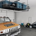 thumbnail image 1 of 96" x 36"x 40" Overhead Garage Storage Rack, 22''-40" Height Adjustable Metal Ceiling Storage Organization System, 600lbs Weight Capacity, Black, 1 of 8