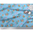 thumbnail image 3 of Soimoi Poly Georgette Fabric Leaves & Floral Printed Fabric 1 Yard 52 Inch Wide, 3 of 5