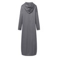 thumbnail image 3 of 2025 Mode pour Femmes Chandail à Capuchon Uni Femmes Couleur Unie Manches Longues Décontracté Chandail en Molleton Air Hommes Robe Chandail en Molleton Col Rond, 3 of 5