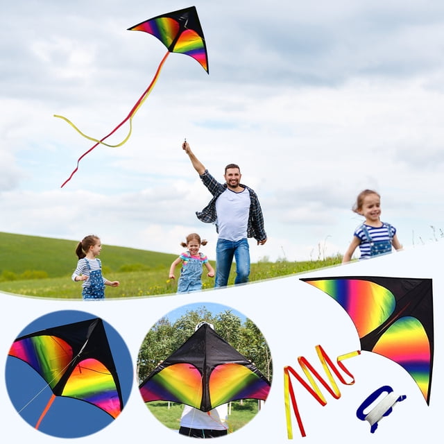 PRETXORVE Cerfs-Volants pour Enfants Cerfs-Volants pour la Plage Énorme Cerf-Volant pour Enfants Cerf-Volant Coloré Cerf-Volant de Plage avec Longue Queue Cerfs-Volants pour Enfants Adultes