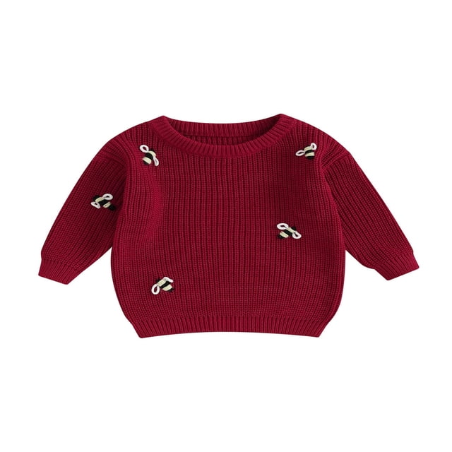 Baby Neck Sweaters Long Sleeve Loose Knitted Pullovers