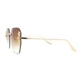 thumbnail image 4 of Rimless Foliage Flower Jewel Trim Rectangle Chic Sunglasses Gold Brown, 4 of 4