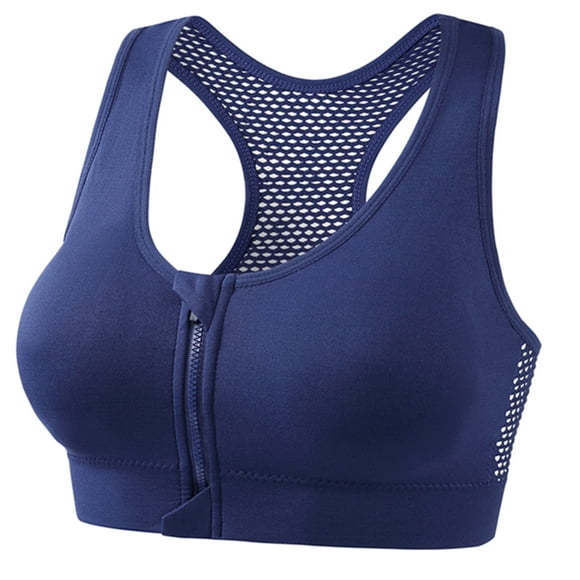 fheaev High Impact Sports Bras for Women High Support Front Zipper Back Gathered Workout Yoga Bra Gym Activewear Everyday Bra
