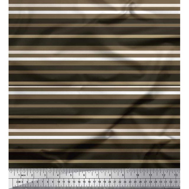 Soimoi Rayon Fabric Horizontal Stripe Print Fabric by The Yard 56 Inch Wide