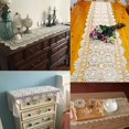 thumbnail image 3 of KEPSWET Cotton Handmade Crochet Lace Table Runner Beige Rectangle Coffee Table Dresser Decor (14x36 inch), 3 of 5
