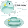 thumbnail image 4 of Silicone Divided Toddler Baby Plates - Portable Non Slip Suction Plates for Children Babies and Kids BPA Free Baby Dinner Plate，Green, 4 of 5