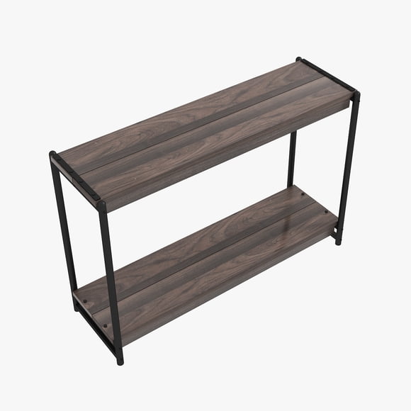 Wood Console Table With Storage, 39.5 Inch Sofa Table With Shelf 2-Tier Narrow Entryway Table Thin Sofa Table for Entryway