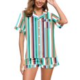 thumbnail image 2 of GDREDA Ensemble de Pyjama pour Femmes 2 Pcs Ensembles de Pyjama pyjamas pour Femmes Tigre Floral Imprimé Graphique Chemise à Boutons à Manches Courtes et Short Ensemble de Pyjama Femmes Ensembles de Pyjama pyjamas Vert Menthe,P, 2 of 5